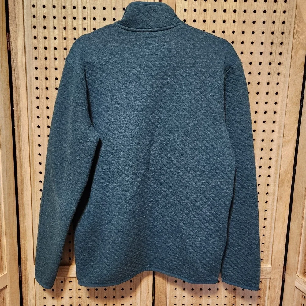 Sonoma Sweater Mens L Blue Long‎ Sleeve 1/4 Snap Sweater Quilted  Fall Winter
